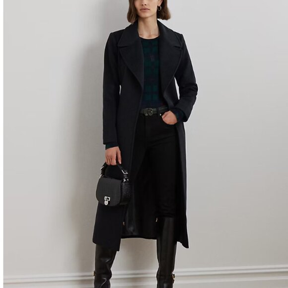 Lauren by Ralph Lauren Wool Blend Wrap Coat SZ 8 - Picture 1 of 9
